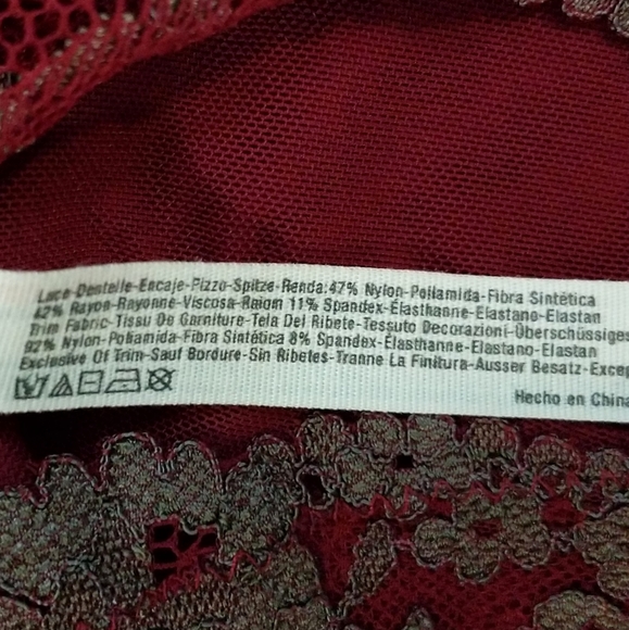 Intimately Free People Lace Bodysuit Dark Red XS - Picture 7 of 7